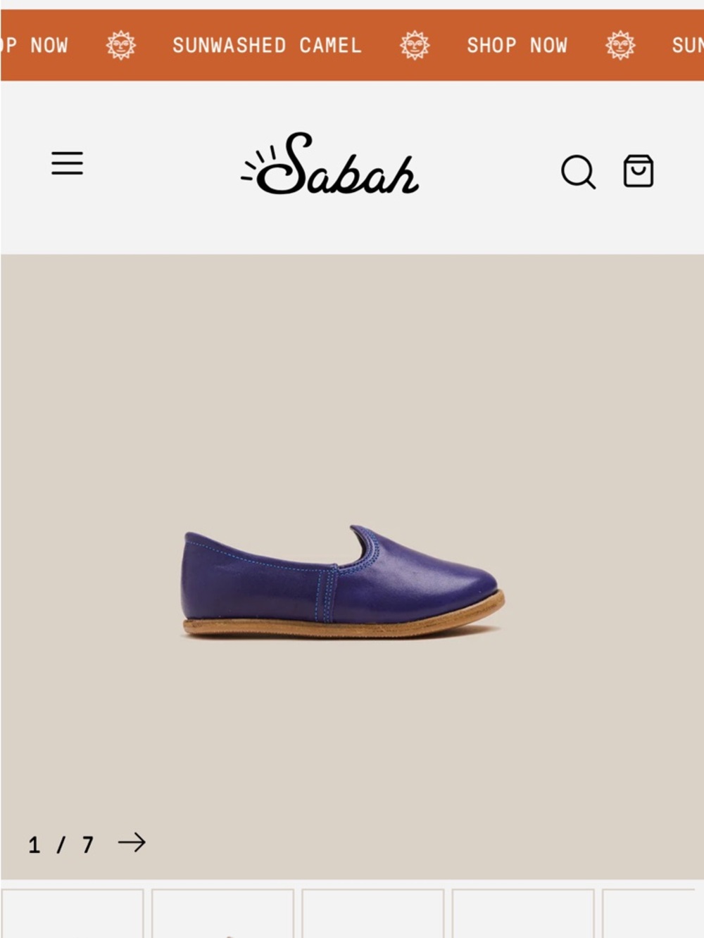 SABAH slip on leather shoe blue